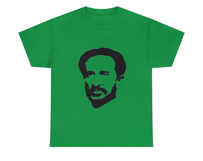 HIM Lion of Judah Rastafari Haile Selassie Man Woman Heavy Cotton T-shirt