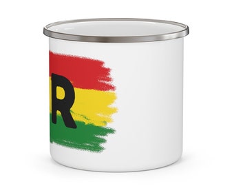 Rastafari African Liberation Buy Black Lion of Judah Reggae Music Lovers 12oz Enamel Camping Mug