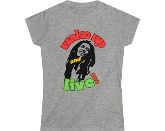 Bob Marley Reggae Music Jamaica Ethiopia African Liberation Buy Black Power One Love Melanin Dreadlocks Gift for Her Queen Womens T-Shirt