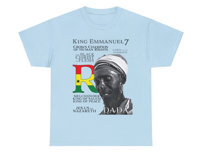 Rastafari African Fashion Buy Black Liberation Lion of Judah King Emmanuel Unisex Heavy Cotton Tee Gift for Him Her