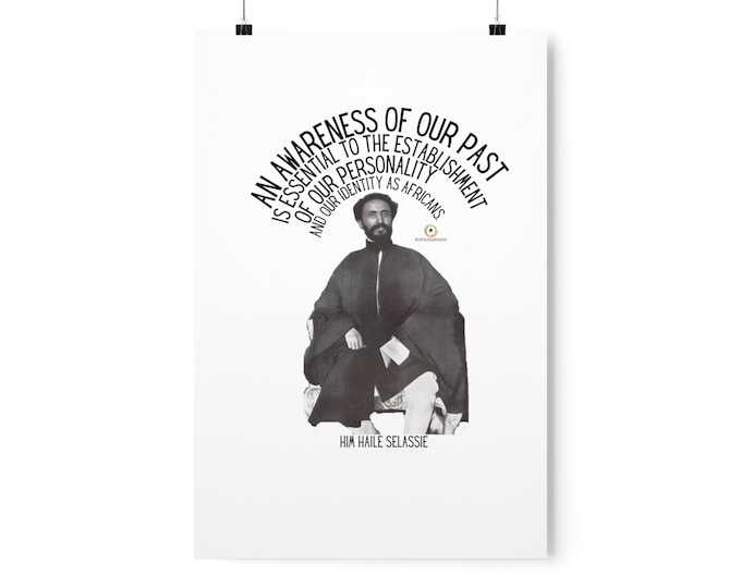 Lion of Judah Haile Selassie Rastafari Reggae Music Lovers Buy Black Vertical Matte Poster African Liberation Gift for Him Her