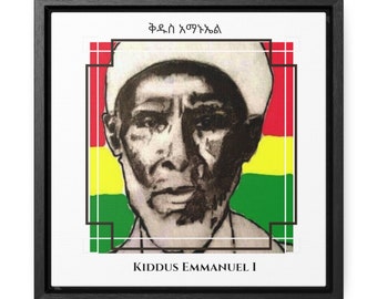 King Emmanuel Charles Edwards Rastafari Rasta Ethiopia Africa Bobo Ashanti Motherland Framed Canvas