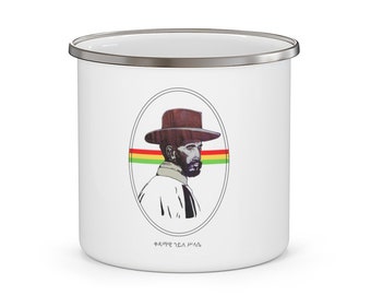 Qedamawi Haile Selassie Coffee/Tea Camping Mug 12oz , Vintage Camping Mug, African Heritage Mug, Ethiopian Coffee Mug, African History Gift
