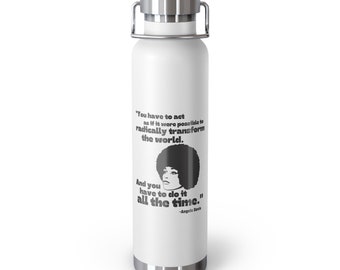 Angela Davis Buy Black Power Black Woman African Liberation Melanin Queen Juneteenth Gift for Her Copper Vacuum Insulated Bottle, 22oz