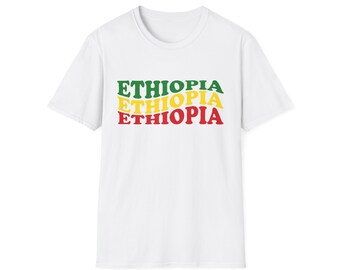 T Shirt Ethiopia Negus Rastafari Habesha Amharic Free Africa Fashion Unisex Gift for Him Her Man Woman Unisex Softstyle T-Shirt