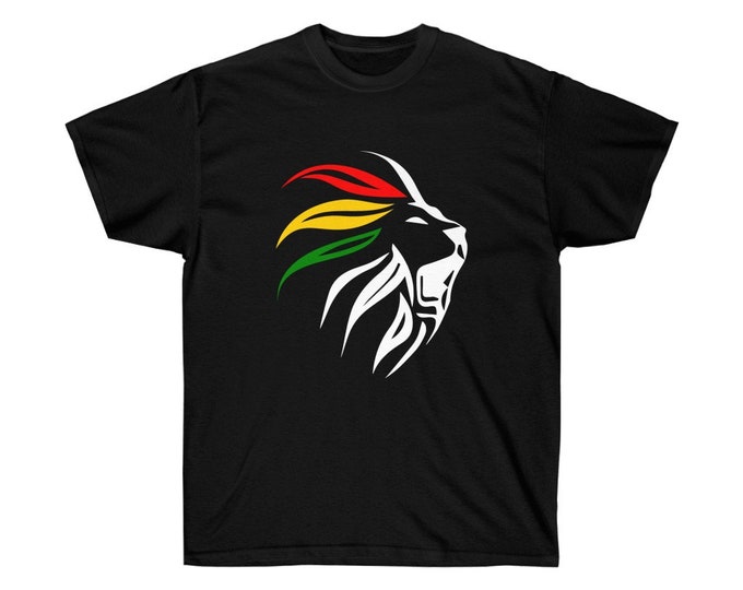Lion of Judah T-shirt Jamaican Reggae Music Rastafari Ethiopia Abyssinia African Liberation Gift for Him Her