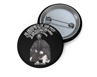 Haile Selassie Ethiopia Rastafari Empress Menen African Fashion Buy Black Culture Habesha Melanin Rich Gift for Her Him Pin Buttons