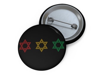 Israelite Buy Black Hebrew African Liberation Motherland Star of David Israel Bob Marley Reggae Rastafari Ethiopia Pin Button Gift for Him