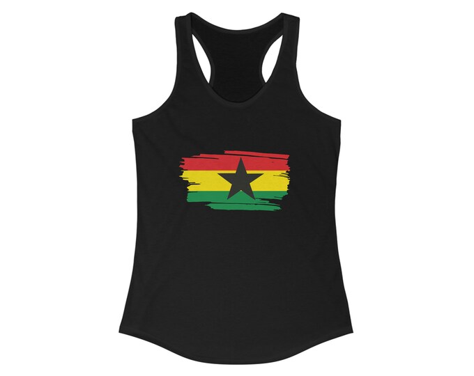 Ghana Style African Fashion Buy Black Power Liberation T-shirt Marcus Garvey Rastafari Black Women's Racerback Tank Gift for Her