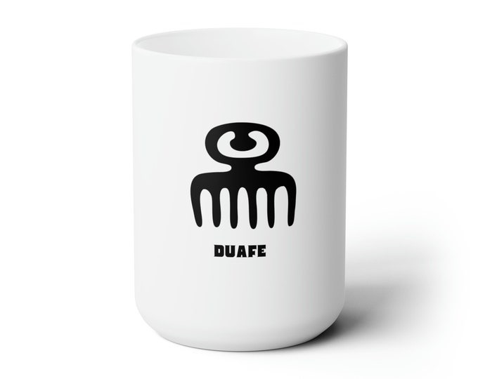 Akan Ghana Style Adinkra Duafe Comb Buy Black Woman African Decor Rasta Ceramic Coffee Tea Mug 15oz