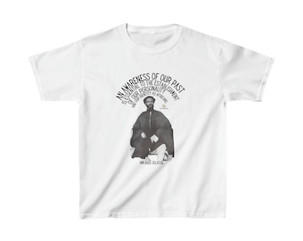 Rastafari African Liberation Buy Black Power Ethiopia Ghana Jamaica Haile Selassie Lion of Judah Haile Selassie l Gift Kids Cotton Tee