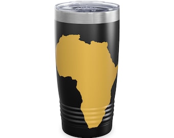 Ethiopia African Liberation Buy Black Culture Rastafari Gift for Him Her Stainless Steel African Decor Ringneck Tumbler, 20oz