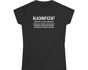 Blacknificent Buy Black Woman Short Sleeve Tee Juneteenth Kwanzaa Gift for Her Black History