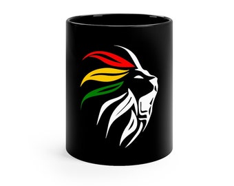 Lion of Judah Jamaican Reggae Music Rastafari Ethiopia Coffee Tea Mug Gift for Him Her, 11 oz Jamaican Reggae Mug ,Ethiopian Heritage Gift