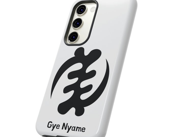 Ghana Style Gye Nyame Akan Culture African Fashion Buy Black Gift for Him or Her Adinkra Symbol Essence Festival Tough Phone Case