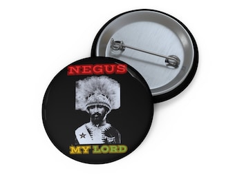 Ethiopia Rastafari Haile Selassie African Fashion Buy Black Culture Habesha Melanin Rich Gift for Him Her Pin Buttons