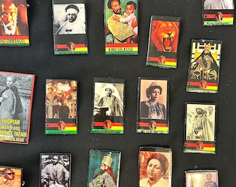 Bobo Ashanti Rastafari Haile Selassie Empress Menen King Emmanuel Guidance Pin Badges One Love Black Liberation Rasta Bob Marley