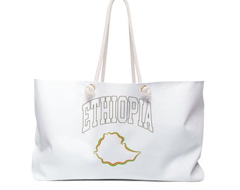 Ethiopian Habesha African Culture Rastafari Haile Selassie Reggae Weekender Bag Motherland Buy Black Unisex Gift for Him Her Melanin Rich