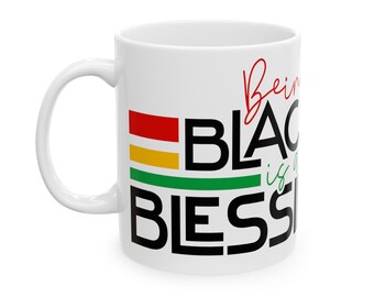 Melanin Goddess Gift for Black Woman Art Black Fashion Brownskin Girls Dreadlocks Coffee Tea Mug Marcus Garvey Rastafari