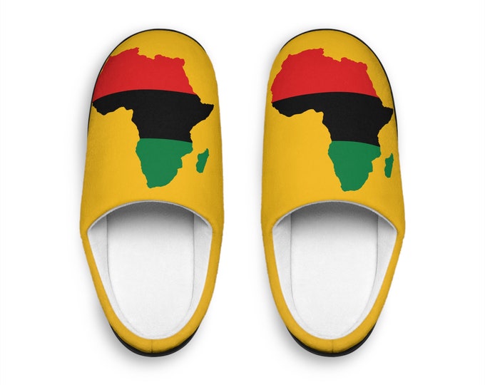 Marcus Garvey Motherland Rastafari African Liberation Melanin Rich Buy Black Unisex Slippers Gift for Him Her Ethiopia Reggae Black Culture