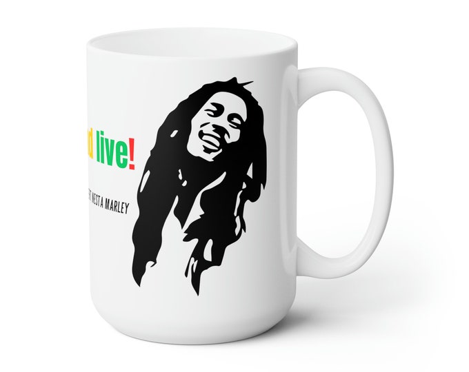 Bob Marley Reggae Music African Liberation Buy Black Power One Love Melanin Magic King Queen Gift for Him Her Ceramic Coffee Tea Mug 15oz