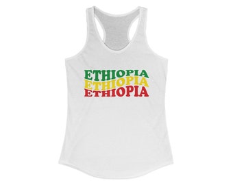 Racerback Tank Gift for Her Ethiopia Jamaica Reggae Music Lover's Rastafari Women's Empowerment Melanin Magic Bob Marley African Fashion