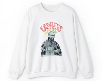 Ethiopia Rasta Empress Taytu African Fashion Buy Black Culture Habesha Melanin Rich Liberation T- Shirt Gift for Her Crewneck Sweatshirt