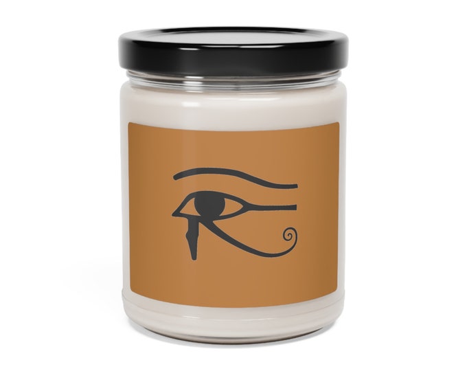 African Liberation Buy Black Culture Wadjet Horus Eye Kemetic Egyptian KMT African Decor Gift Black History Scented Soy Candle, 9oz