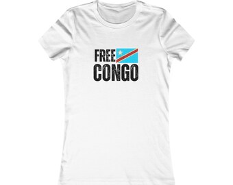 T- Shirt Gift for Her Free Congo Kinshasa African Liberation Soukous Reggae Music Buy Black Woman Power Rasta