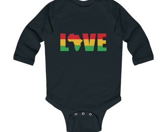 Buy Black One Love Rastafari Bob Marley Gift for Baby Shower New Mom Dad Reggae Music Festival Infant Infant Long Sleeve Bodysuit