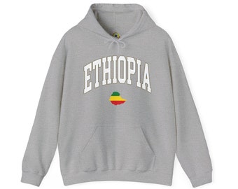 Ethiopia Rastafari Habesha Unisex Heavy Blend Hooded Sweatshirt African Fashion Haile Selassie Lion of Judah