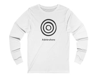 Longsleeve T-Shirt Adinkrahene Akan Culture Adinkra King Africa Fashion Man Woman Ghana Style Buy Black Liberation Rasta Gift for Her Him