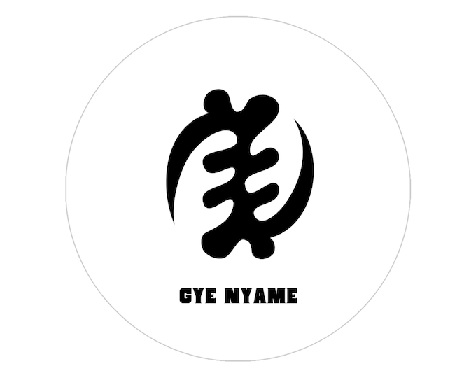 Gye Nyame Adinkra Symbol Akan Culture African Fashion Transparent Indoor Outdoor Sticker