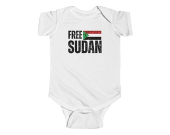 Baby Bodysuit Free Sudan Khartoum African Liberation Reggae Music Buy Black Power Rasta Gift for Boy Girl Infant Fine Jersey