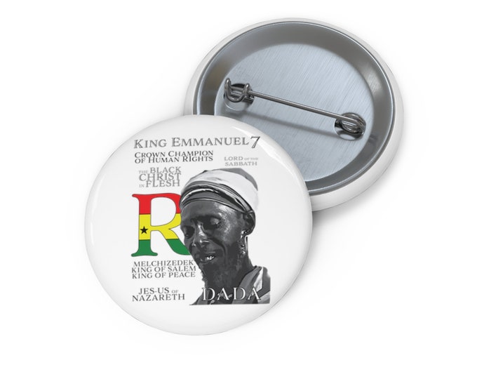 Haile Selassie Ethiopia Rastafari King Emmanuel African Fashion Buy Black Culture Jamaica Ghana Melanin Rich Gift for Her Him Pin Buttons