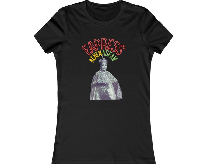 Ethiopia Rastafari Empress Menen African Fashion Buy Black Culture Habesha Women's Melanin Rich LiberationT- Shirt Gift for Her