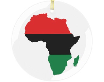 African Liberation Buy Black Power Kwanzaa Christmas Glass Ornament