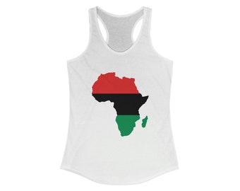 Marcus Garvey Buy Black Power Liberation Motherland Lion of Judah Women's Melanin Magic African Fashion Gift for Her Racerback Tank
