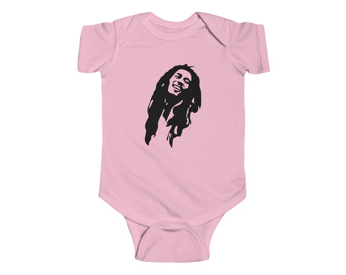 Bob Marley Reggae Music Buy Black Power One Love Melanin Magic Baby Onesie Gift for Boy Girl Infant Fine Jersey Bodysuit Jamaica