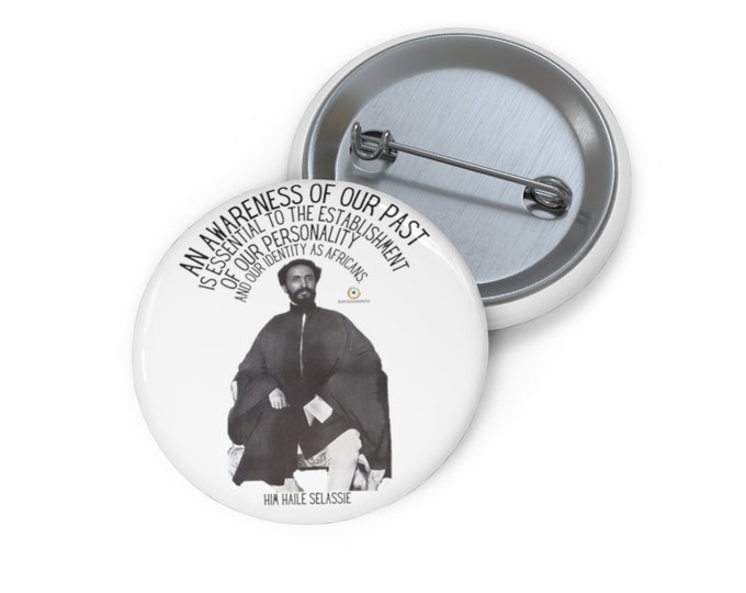 Haile Selassie Ethiopia Rastafari Empress Menen African Fashion Buy Black Culture Habesha Melanin Rich Gift for Her Him Pin Buttons