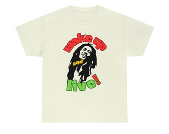 Bob Marley Reggae Music Jamaica Ethiopia African Liberation Buy Black Power One Love Melanin Dreadlocks Unisex Gift Heavy Cotton T-Shirt