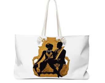 Black Couple Love Melanin Magic African Fashion Gift for Her Buy Black History Tote Bag Black Royalty