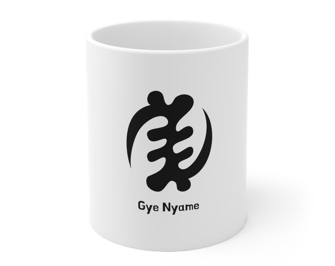 Gye Nyame Adinkra Symbol Akan Culture African Decor 11oz Mug Ghana Style Black King Queen Kwanzaa