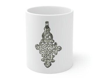 Ethiopian Orthodox Cross Lion of Judah Rastafari Haile Selassie African Decor Black Liberation 11oz Coffee Tea Mug Melanin Rich Gift for Her