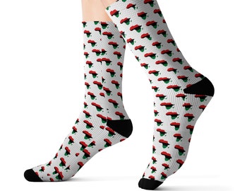 Marcus Garvey Buy Black RBG African Liberation Motherland Kwame Nkrumah Ghana Pro-Black Melanin Magic Gift for Him Her Sublimation Socks