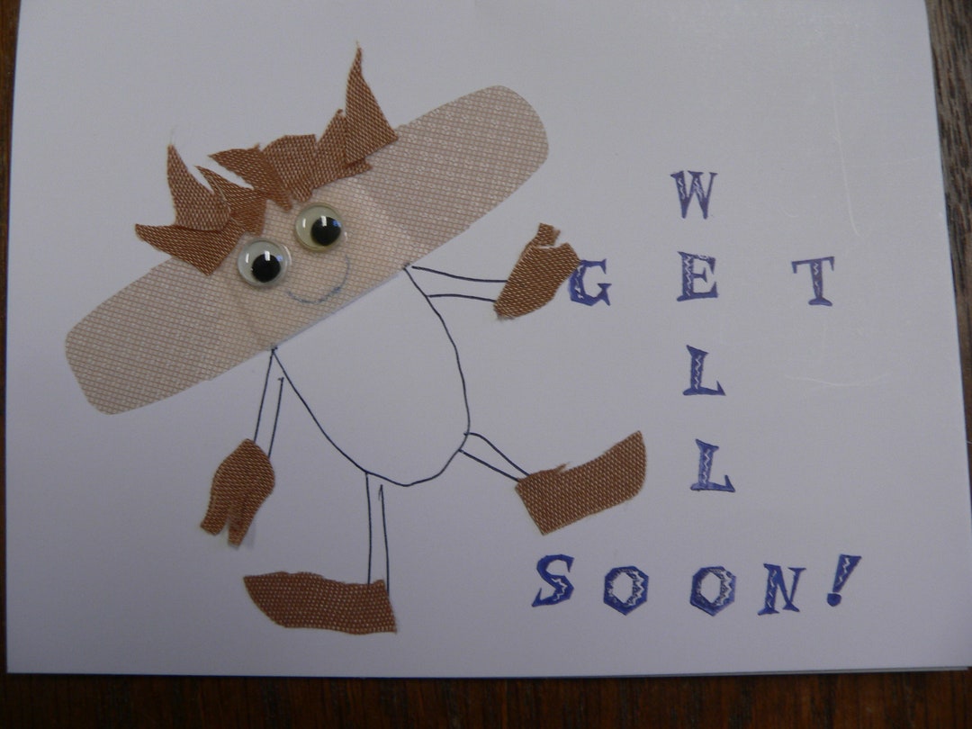 Original Get Well Soon Cards Set/4, Humorous Get Well Card Set, Get ...