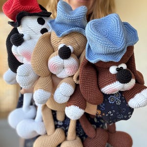 One-Piece Toy!!! Cowboy Dog English Pattern Hatted Hounds Crochet Pattern BubblysToys The BubblysToys Shop Amigurumi Pattern Crochet