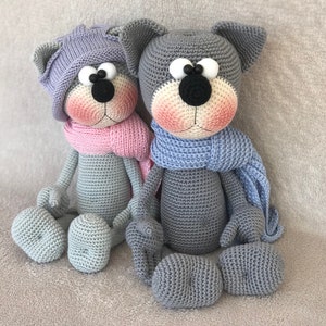 Patron au crochet chat de la collection ''BubblysToys'' décorations de Noël pdf patron amigurumi tutoriel crochet chat PDF jouets de Noël