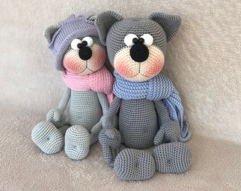 Wzór kota na szydełku z kolekcji ''BubblysToys'' dekoracje świąteczne wzór pdf amigurumi poradnik szydełkowy kot PDF zabawki świąteczne