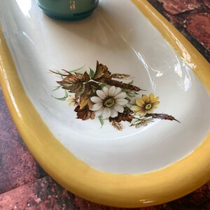 Vintage Floral Trinket Dish | Oval Platter | Centerpiece | Thanksgiving Table Decor | Fall Decor | Vintage Dish